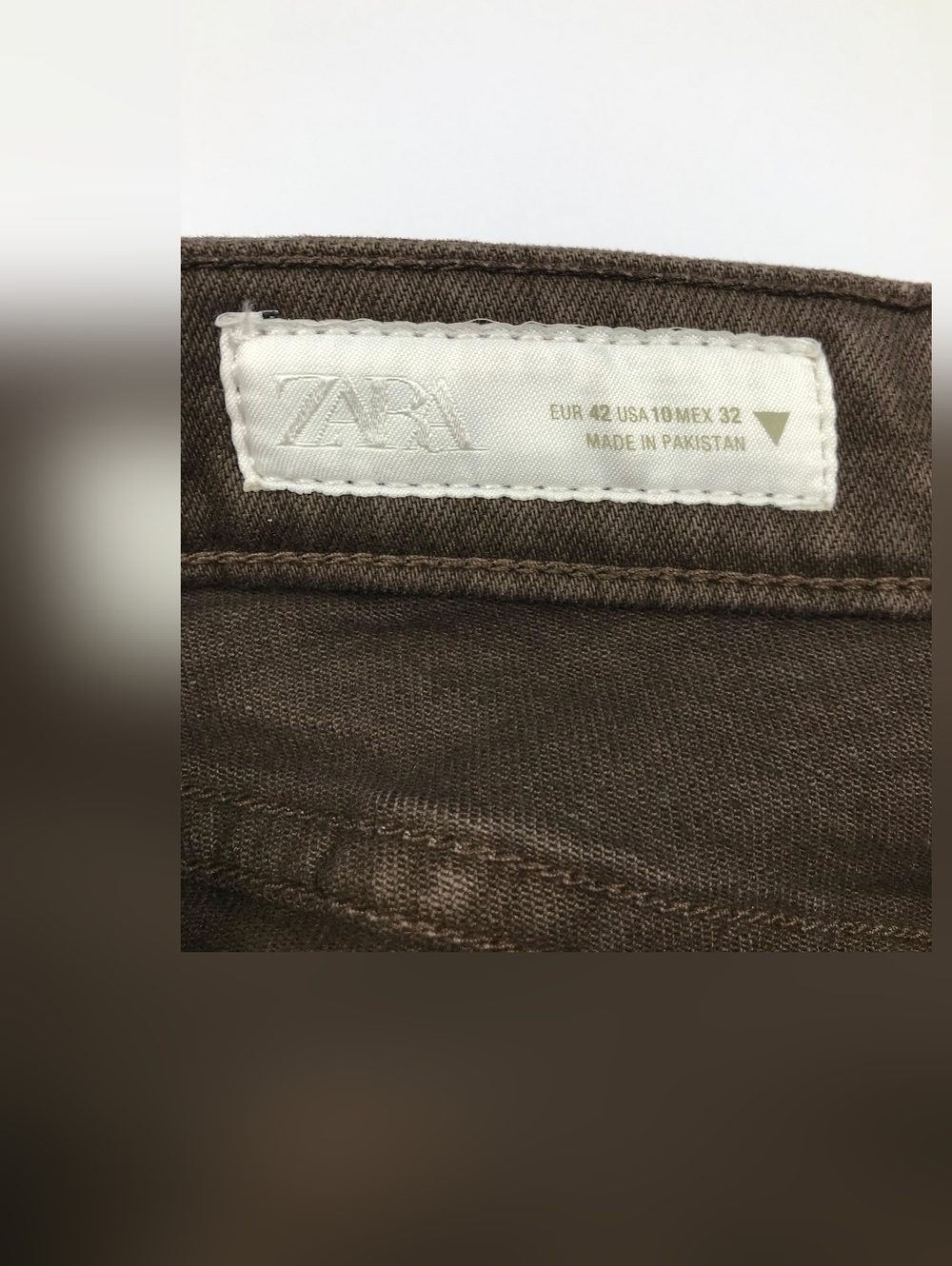 Zara Brown High Rise Crop Flare Jeans NWT Size 10 - Picture 6 of 11